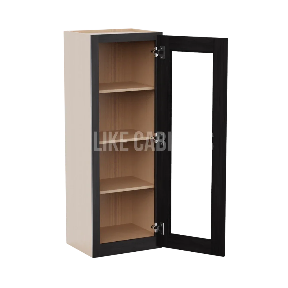 Double Smokey Gray 42'' H Single Door Wall Cabinet with Glass Door