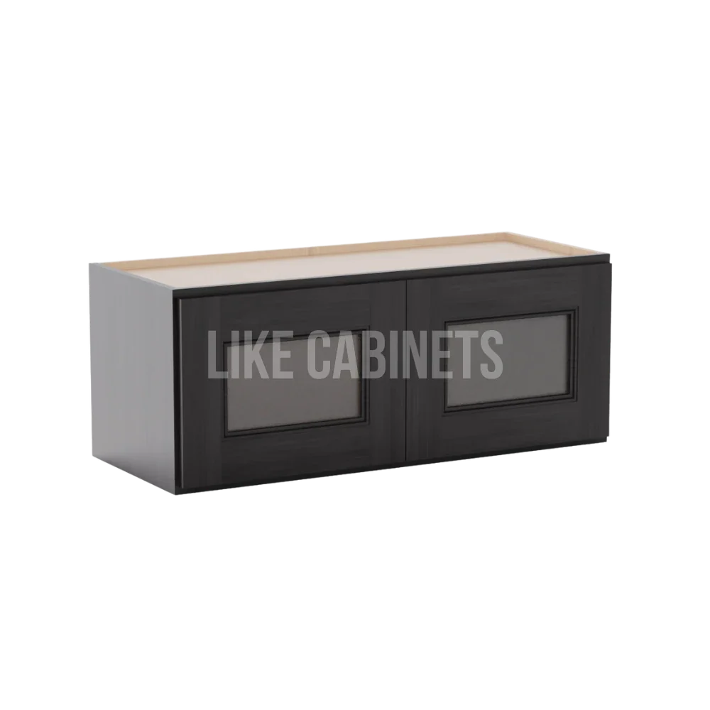 Double Smokey Gray 18'' H Double Door Wall Cabinet with Glass Doors