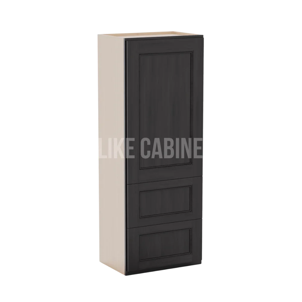 Double Smokey Gray 18''W Wall Cabinets With 2 Drawers