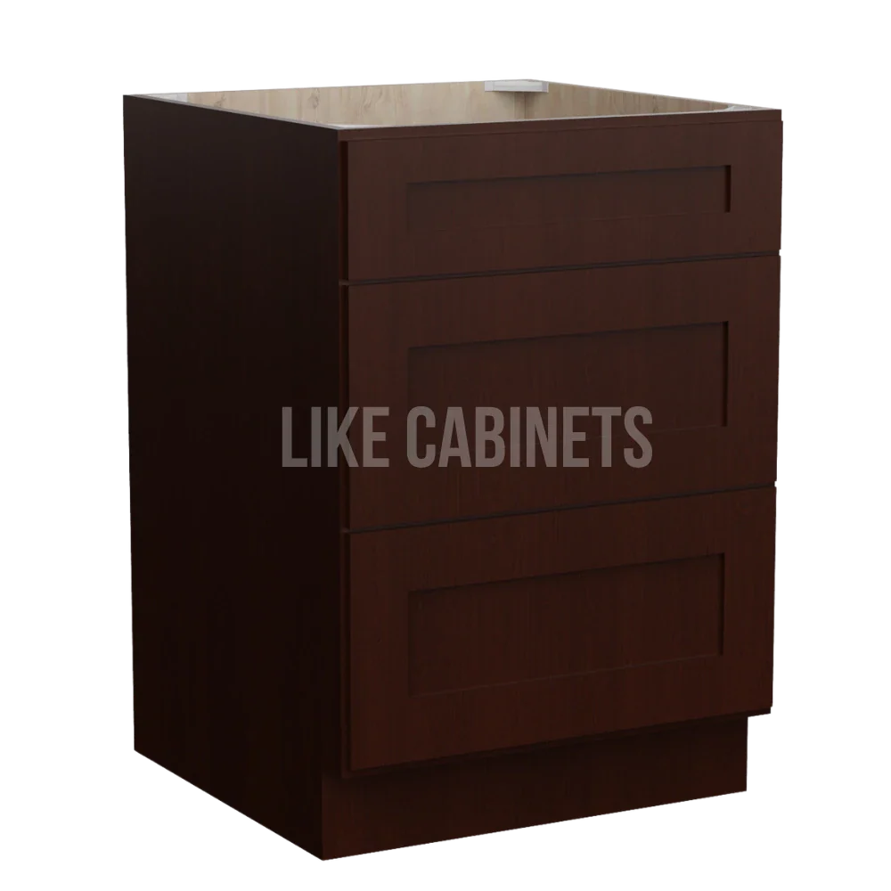 Shaker Espresso Three Drawer Base