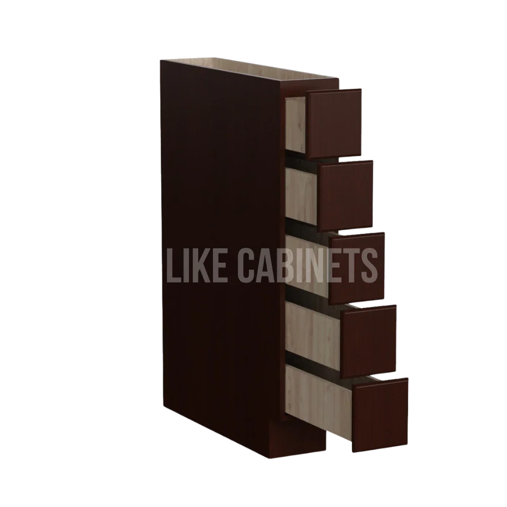 Shaker Espresso Base Spice Cabinet with 5 Drawers