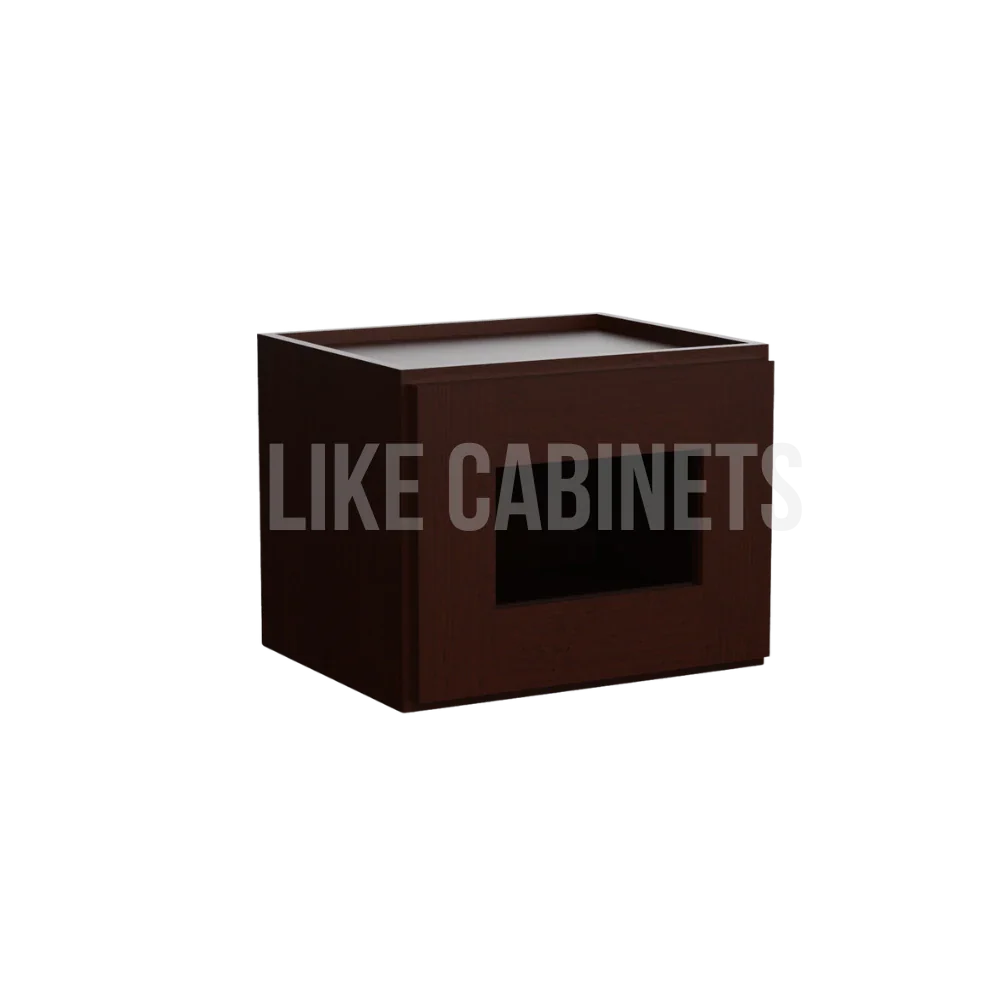 Shaker Espresso 12'' H Single Door Wall Cabinet with Glass Door