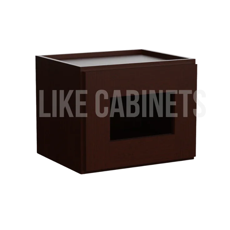 Shaker Espresso 12'' H Single Door Wall Cabinet Glass Door