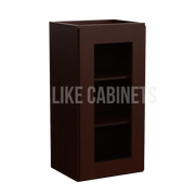 Shaker Espresso 30'' H Single Door Wall Cabinet with Glass Door