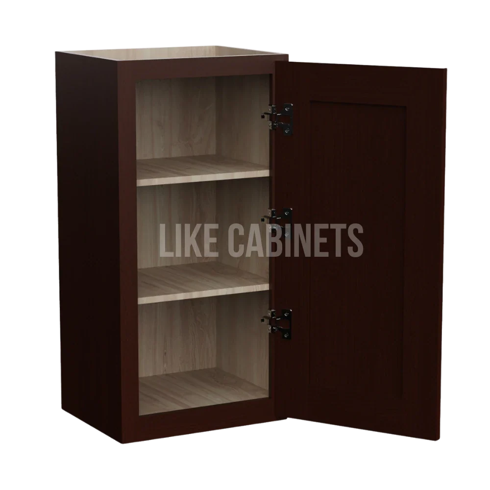 Shaker Espresso 36'' H 15'' W Single Door Wall Cabinet