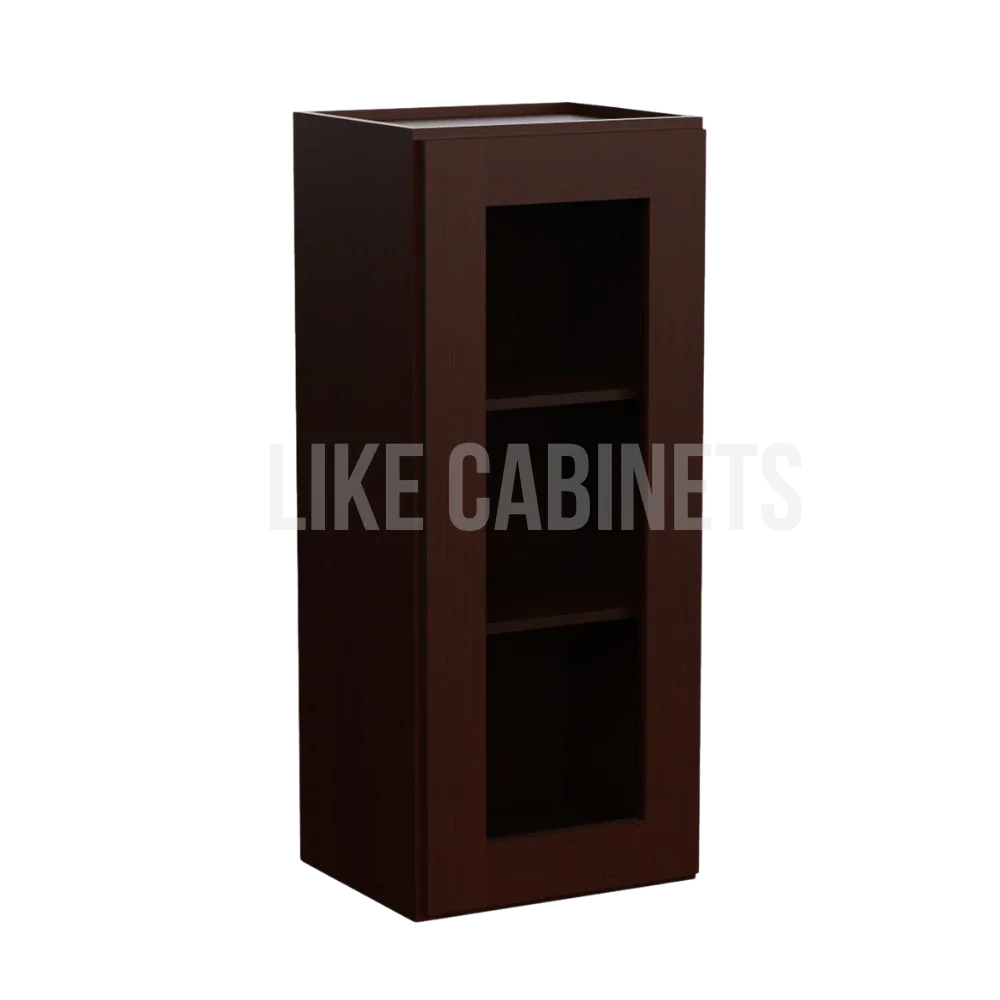 Shaker Espresso 36'' H Single Door Wall Cabinet with Glass Door