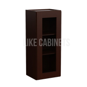 Shaker Espresso 36'' H Single Door Wall Cabinet with Glass Door