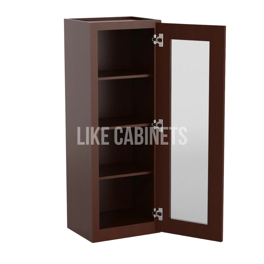 Shaker Espresso 42'' H Single Door Wall Cabinet with Glass Door