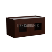 Shaker Espresso 12'' H Double Door Wall Cabinet with Glass Doors