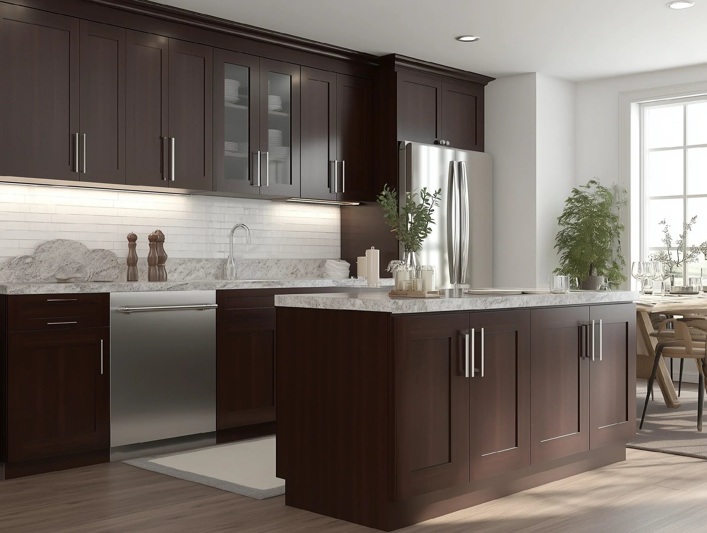 Shaker Espresso 33'' W Vanity Combo with Drawers