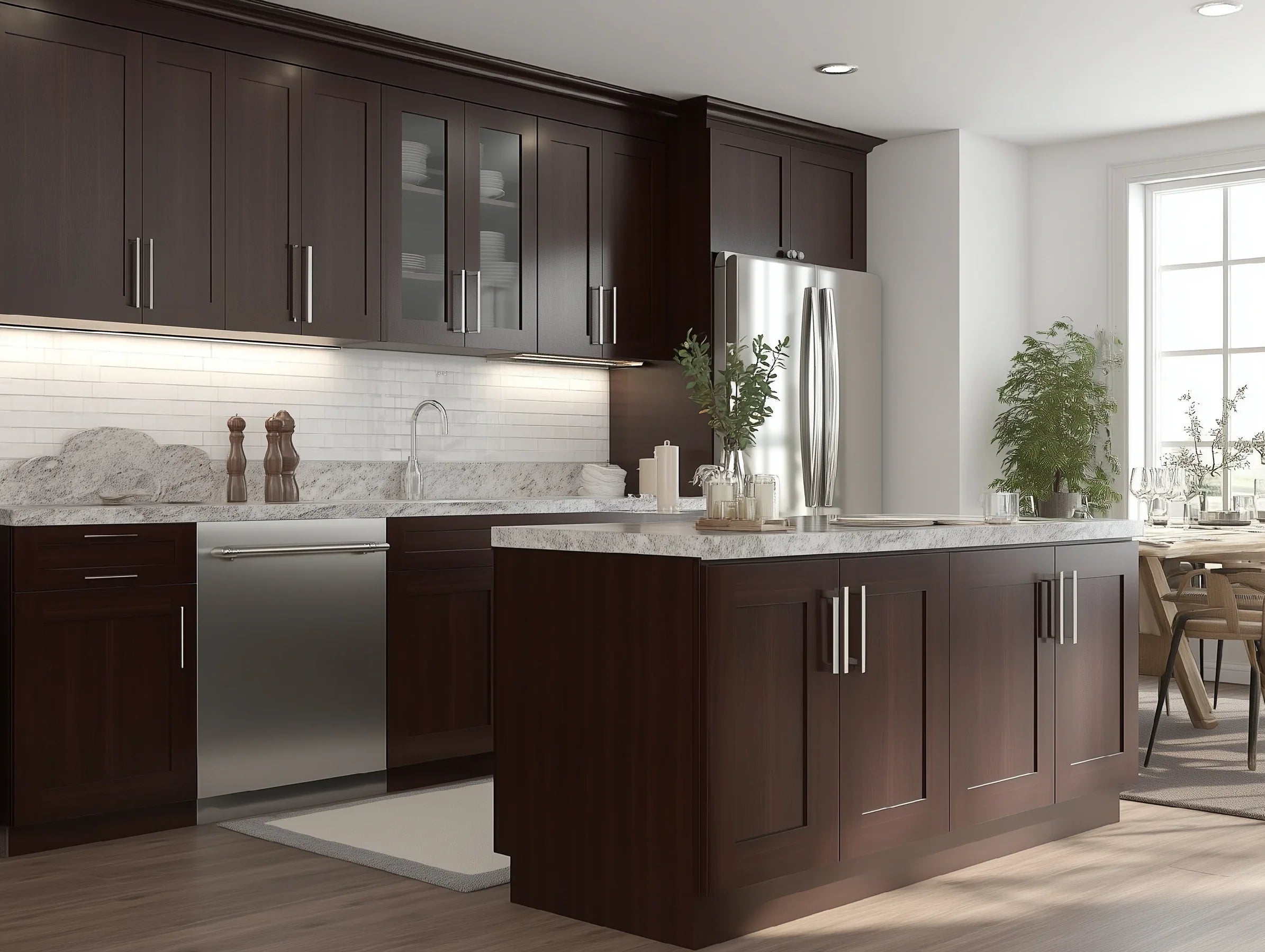 Shaker Espresso Corner Sink Base Front