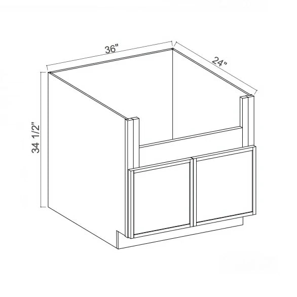 Dove White Slim Shaker Farmhouse Sink Base