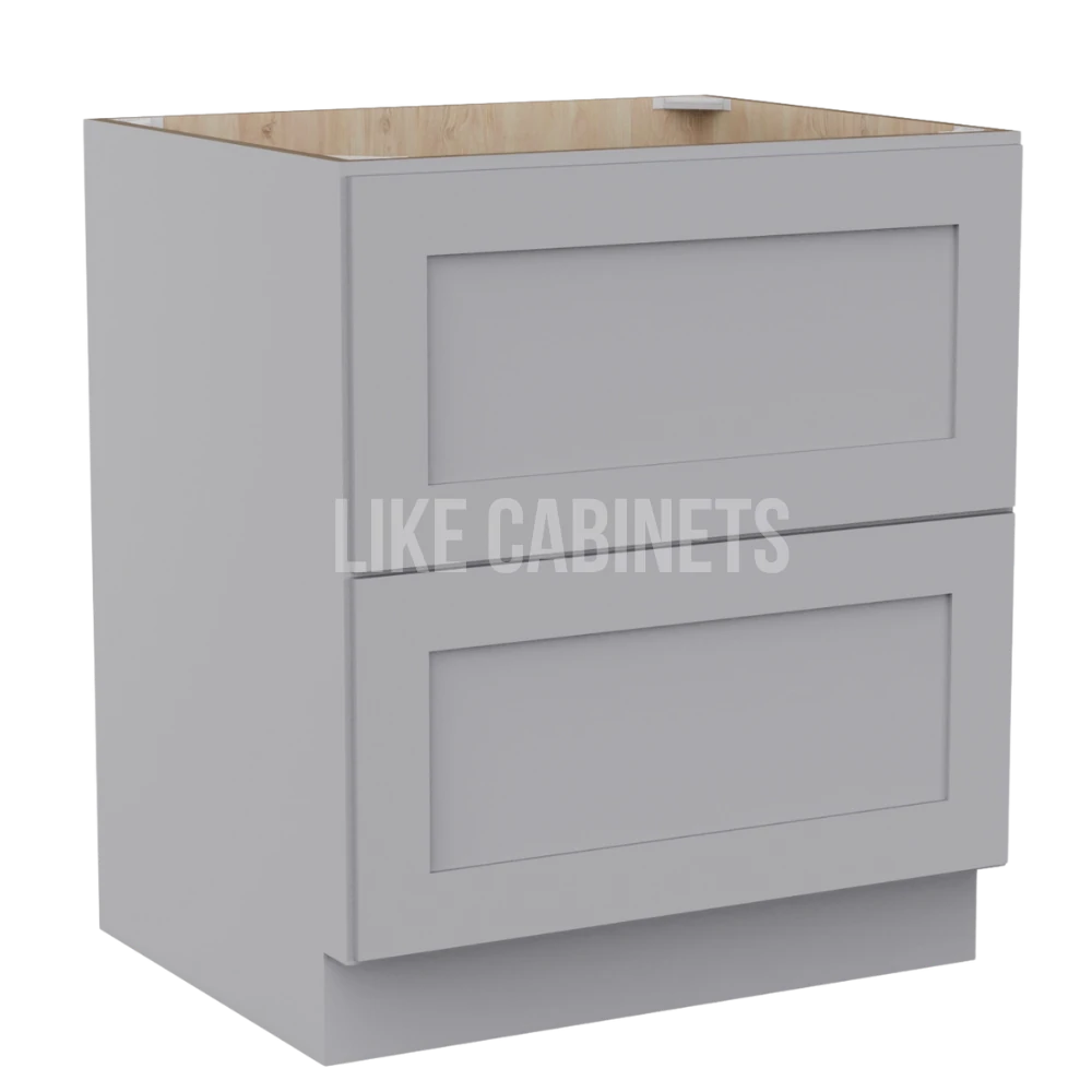 Shaker Gray Two Drawer Base