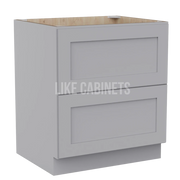 Shaker Gray Two Drawer Base Cabinet