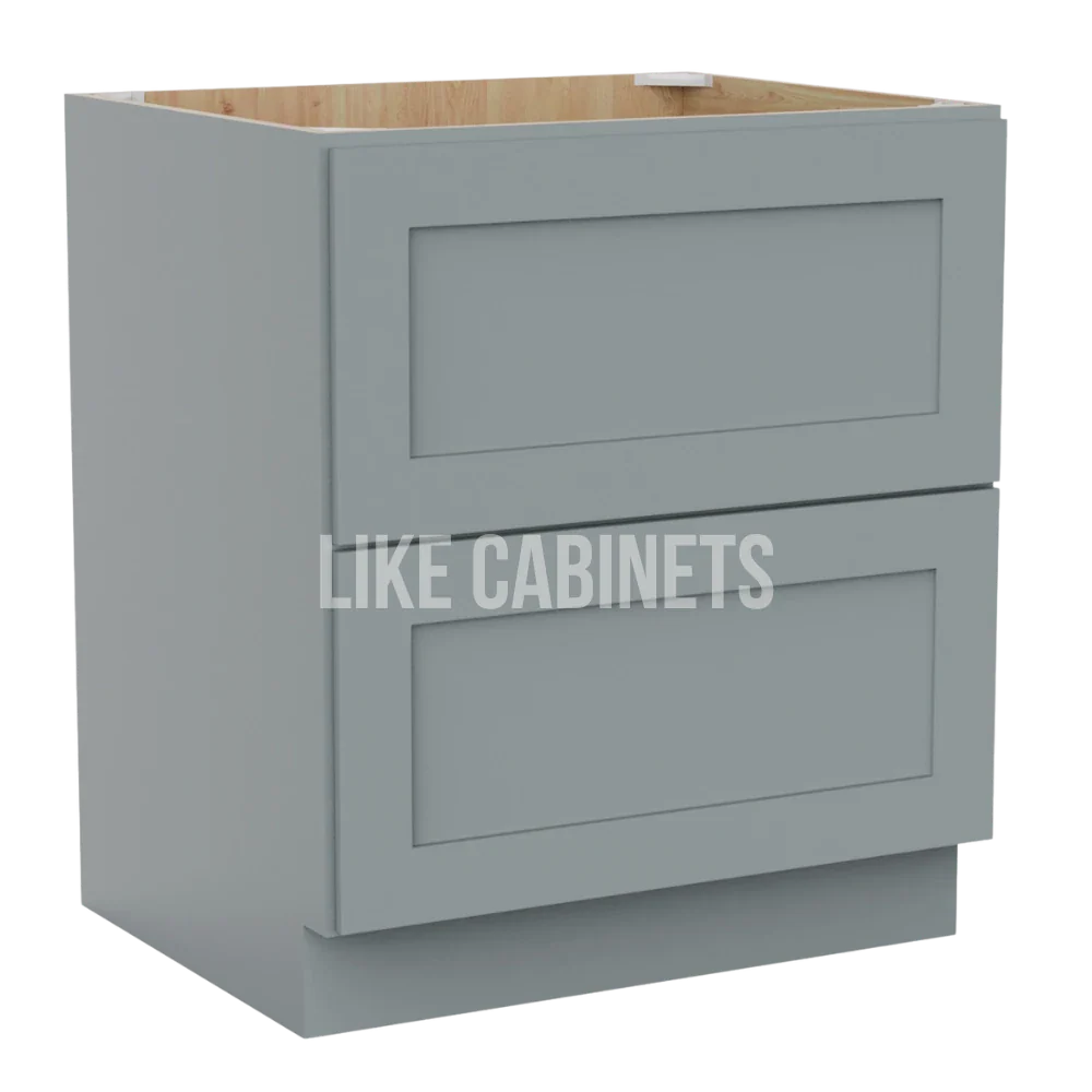 Shaker Gray Two Drawer Base