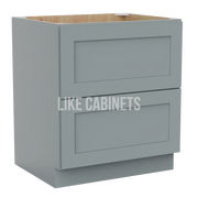 Shaker Gray Two Drawer Base
