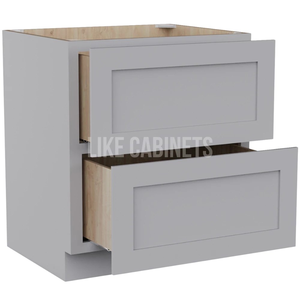 Shaker Gray Two Drawer Base
