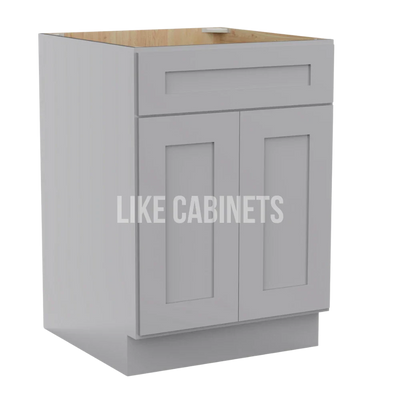 Shaker Gray Base Cabinet with Double Doors & Single Drawer