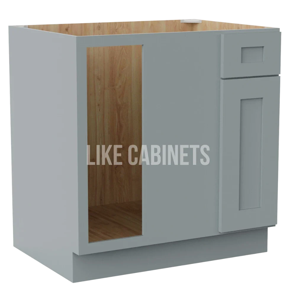 Gray Shaker Blind Corner Base Cabinet (L/R interchangeable)