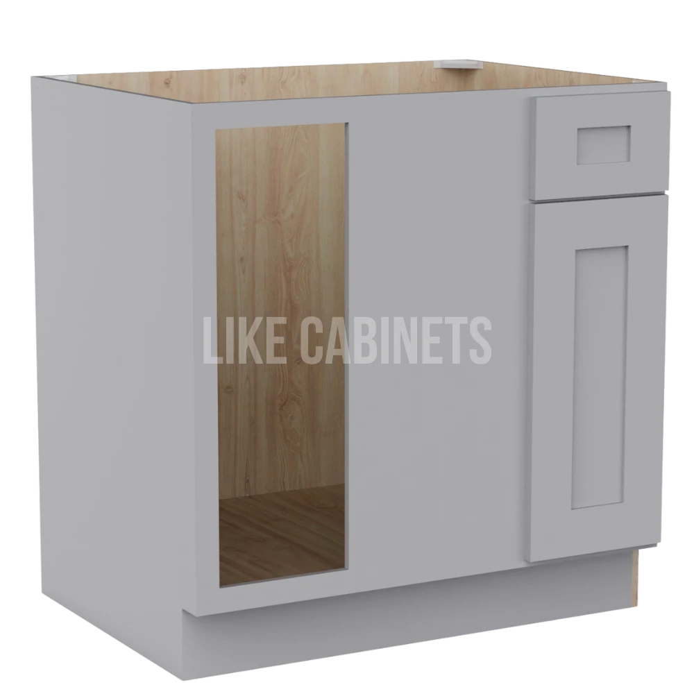 Gray Shaker Blind Corner Base Cabinet (L/R interchangeable)