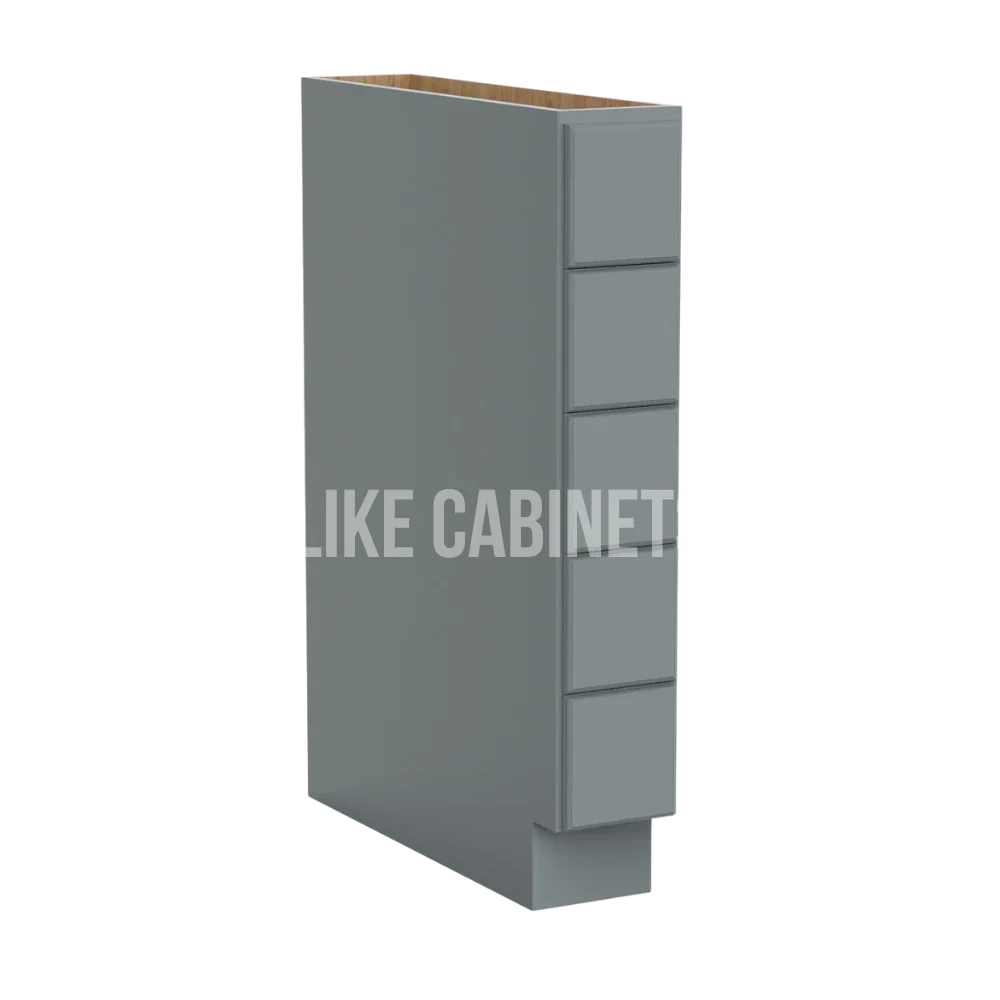 Shaker Gray Base Spice Cabinet with 5 Drawers