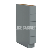 Shaker Gray Base Spice Cabinet with 5 Drawers
