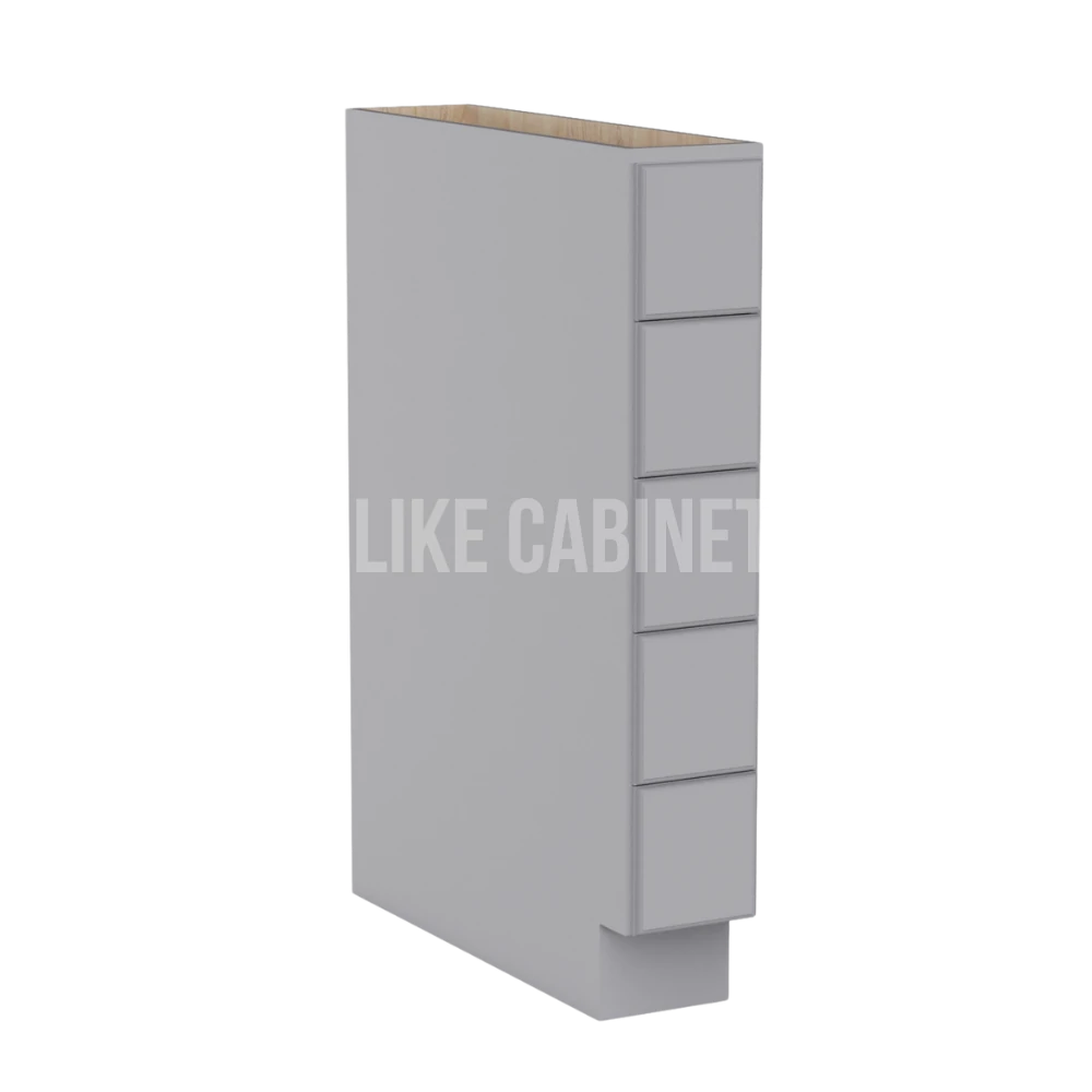 Shaker Gray Base Spice Cabinet with 5 Drawers