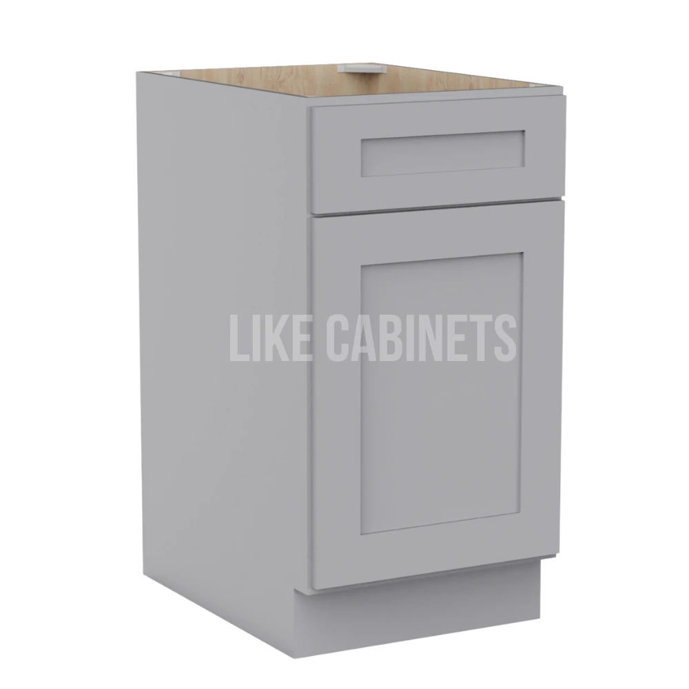 Gray Shaker Trash Base Cabinet