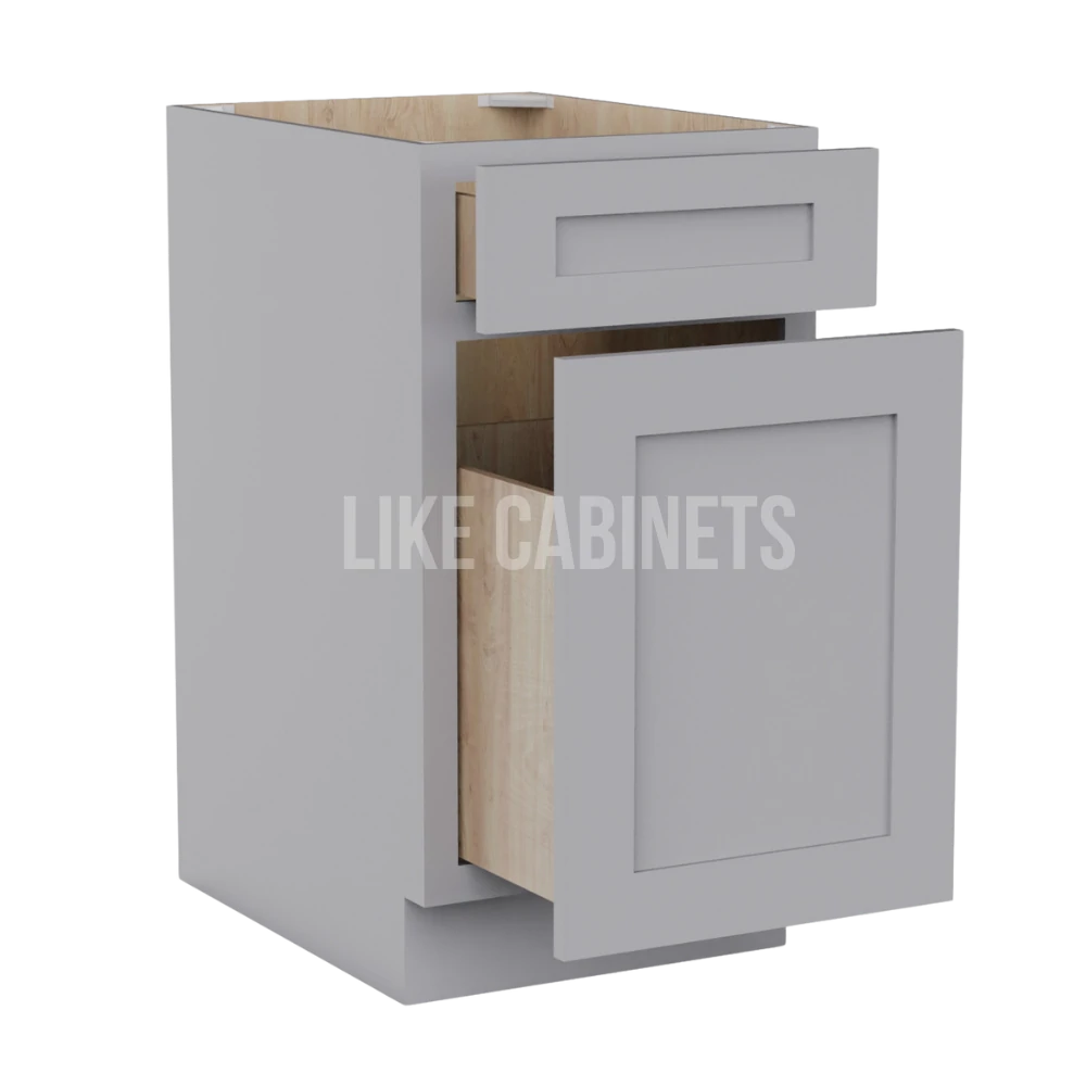 Gray Shaker Trash Base Cabinet