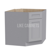 Shaker Gray Corner Sink Base Cabinet with False Drawer