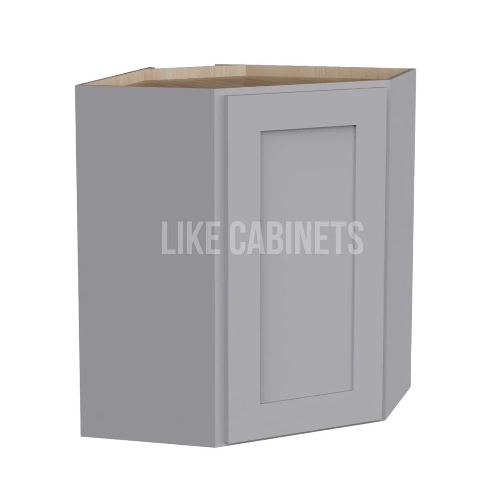Shaker Gray 24'' W Diagonal Corner Wall Cabinet