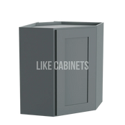 Shaker Gray 24'' W Diagonal Corner Wall Cabinet