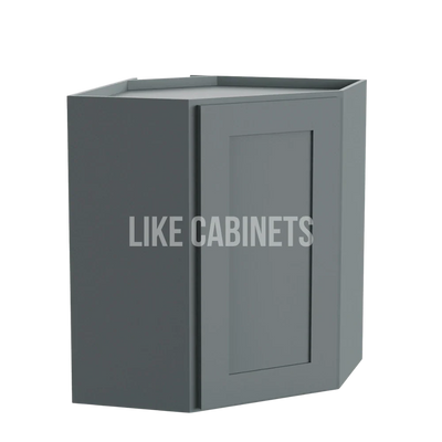 Shaker Gray 24'' W Diagonal Corner Wall Cabinet
