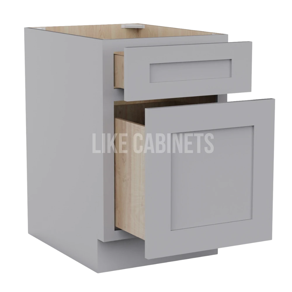 Shaker Gray Two Drawer Document File Base Cabinet