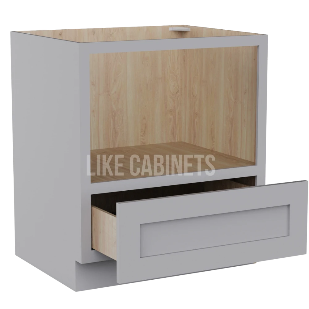 Shaker Gray Microwave Base Cabinet with Single Drawer