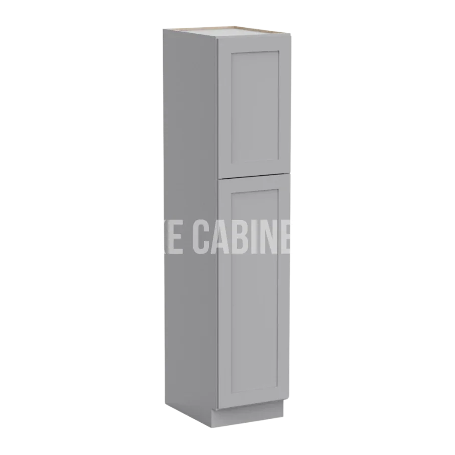 Shaker Gray 18'' W Two Single Door Utility Pantry Cabinet