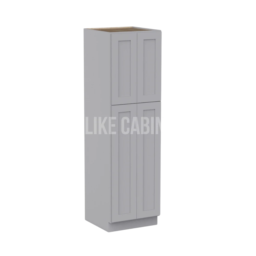 Shaker Gray 24'' W Two Double Door Utility Pantry Cabinet