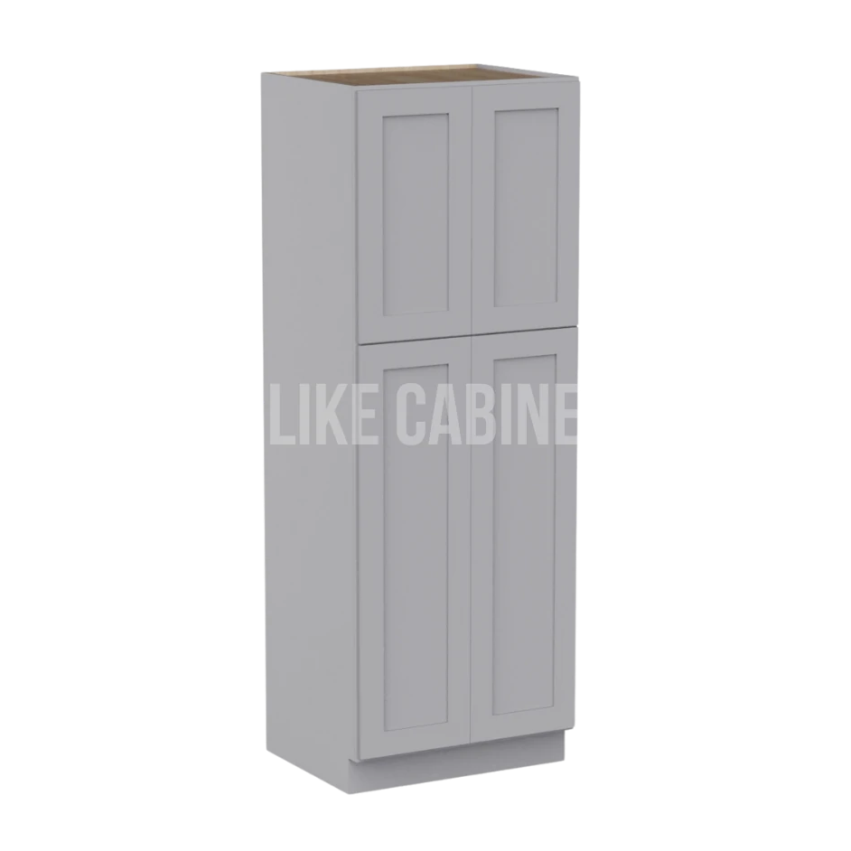 Shaker Gray 30'' W Two Double Door Utility Pantry Cabinet