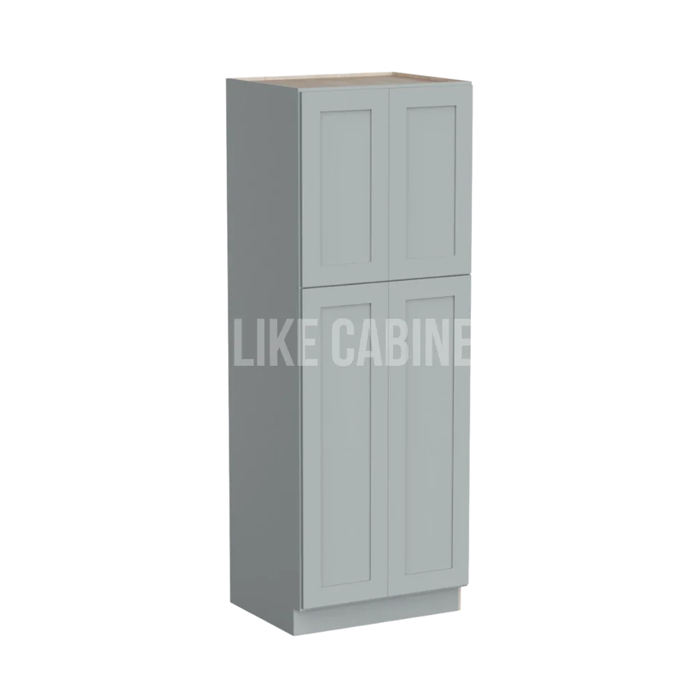 Shaker Gray 30'' W Two Double Door Utility Pantry Cabinet