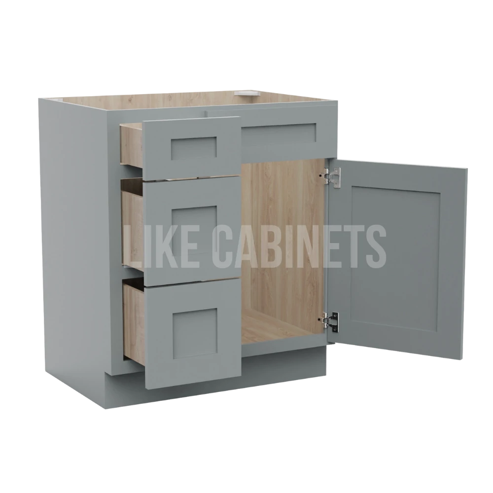Shaker Gray 30'' W Vanity Combo with Drawers