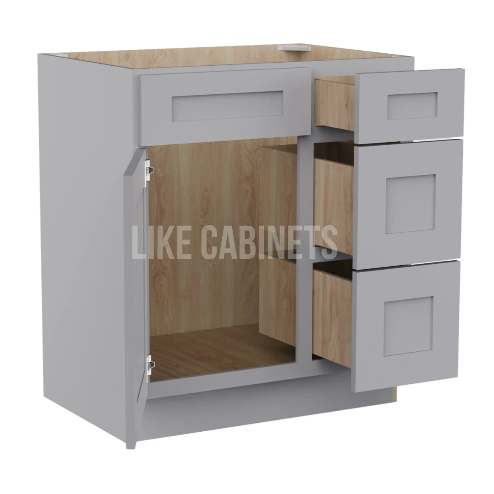 Shaker Gray 30'' W Vanity Combo with Drawers