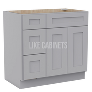 Shaker Gray 33'' W Vanity Combo with Drawers