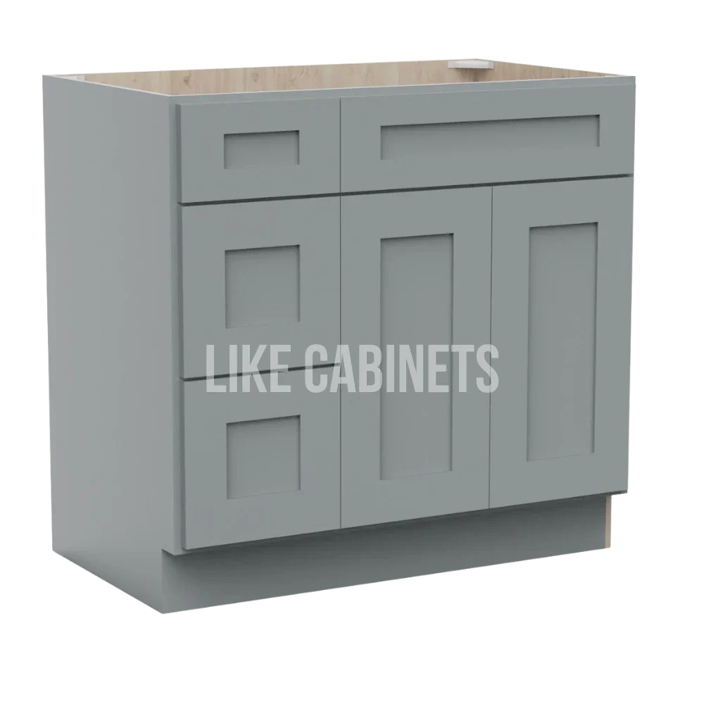 Shaker Gray 33'' W Vanity Combo with Drawers