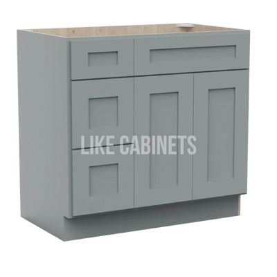 Shaker Gray 33'' W Vanity Combo with Drawers