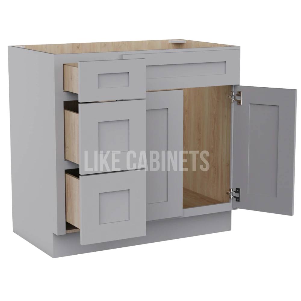 Shaker Gray 33'' W Vanity Combo with Drawers