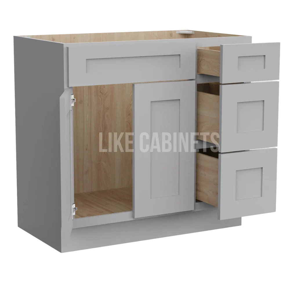 Shaker Gray 33'' W Vanity Combo with Drawers