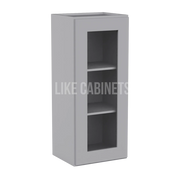 Shaker Gray 36'' H Single Door Wall Cabinet Glass Door