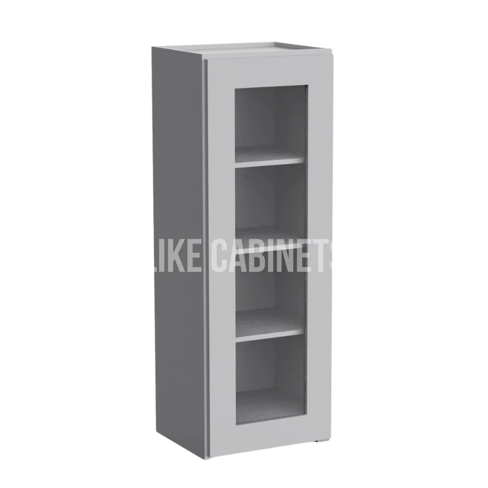 Shaker Gray 42'' H Single Door Wall Cabinet with Glass Door