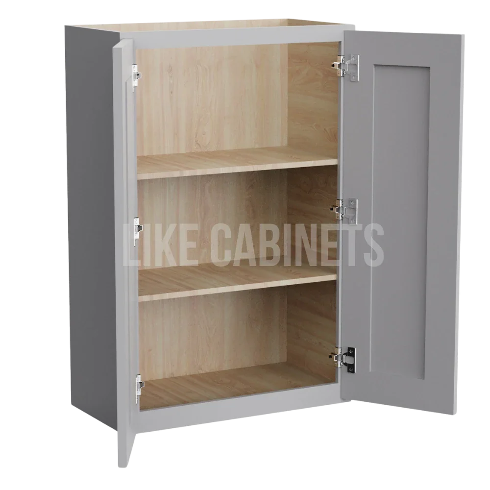Gray Shaker Double Door Wall Cabinets 36''H, 12''D