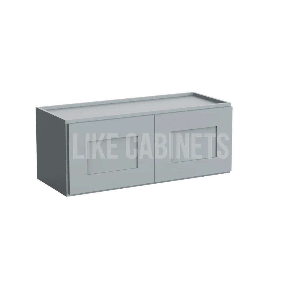 Gray Shaker 12'' H Double Door Wall Cabinet